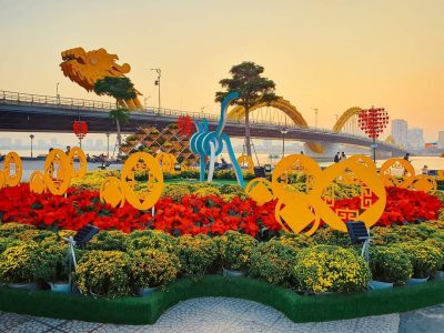 Vườn hoa Bạch Đằng Đà Nẵng dịp tết nguyên đán 2023